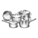 Bateria de Cocina Juego Ollas Cacerola 6 Piezas Tramontina Solar Acero Inoxidable Triple Fondo
